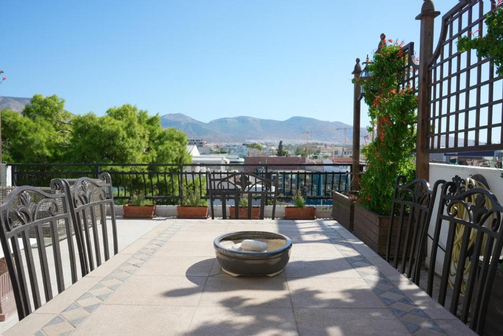 Panoramic view of luxury apartments along the Athens Riviera coast
